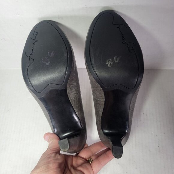 Franco Sarto Cicero Gray Textured Faux Leather High Heels Size 6M - Picture 5 of 8